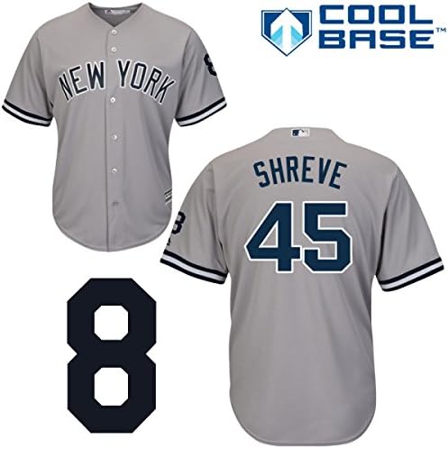 Chasen Shreve New York Yankees Road Cool Base Jersey w/ Yogi Berra 8 Patch by Majestic Select Size: Medium