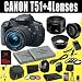 Canon EOS Rebel T5i 18 MP CMOS Digital SLR Camera w/EF-S 18-55mm f/3.5-5.6 IS STM Lens + Canon EF 50mm f/1.8 II SLR Lens + Two LP-E8 Replacement Lithium Ion Battery + External Rapid Charger + 16GB SDHC Class 10 Memory Card + 58mm Wide Angle Lens + 58mm 2x Telephoto Lens + 58mm 3 Piece Filter Kit + 58mm Macro Close Up Kit + Mini HDMI Cable + Carrying Case + Backpack + Full Size Tripod + External Flash + SDHC Card USB Reader + Memory Card Wallet + Deluxe Starter Kit DavisMAX Bundle
