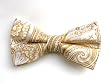 100% Silk Woven Cream Paisley Self-Tie Bow Tie