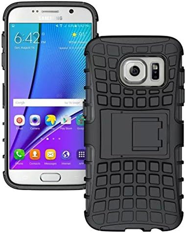 Galaxy S7 Edge Case - Ruilida Shockproof Hybrid TPU Silicone + Hard Case Stand Cover For Galaxy S7 Edge(Black)