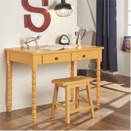 Chelsea Lane Writing Desk with Helix Legs - Banana Yellow