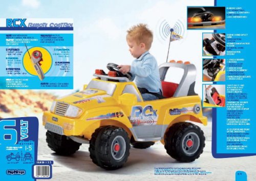Childrens Toyshop  Toys : PEG PEREGO RCX Remote Control Car 6v Battery Powered Ride On
