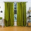 Indo Olive Green Tab Top Sari Sheer Curtain (43 in. x 84 in.)