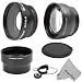 Essential Kit for PANASONIC Lumix DMC-LX3 and LEICA D-Lux 4 Point & Shoot Cameras - Includes: Aluminum Adapter Tube + 2.2X Telephoto and 0.43X Wide Angle High Definition Lenses + Snap-On Lens Cap w/Cap Keeper + MagicFiber Microfiber Lens Cleaning Cloth