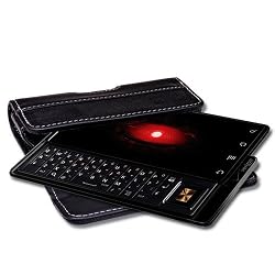 QuickFlipCase, VELCRO Version for iPhone 4, iPhone 3G/3GS, DROID, DROID ERIS, INCREDIBLE, ARIA, EVO by HTC Phones (See List Below), Grantwood Technology's Premium Leather Horizontal Flip Case (Black)