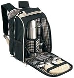 Picknickrucksack Picknicktasche mit Inhalt f. 2 Personen