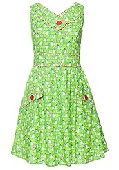 A-line General Print Cotton Vintage Winter  Dress