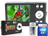 SVP DC-12DX-Black 12MP Max Thinnest DIGITAL CAMERA VIDEO w/ SOUND! (SVP 4GB SDHC Memory Card & AAA Rechargeable Set Included)