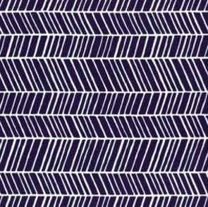 Changing Pad Cover in Navy Chevron Herringbone