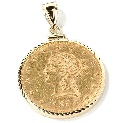 14K Gold 1838-1907 $10 Liberty Coin Pendant