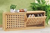 Schuhschrank, Schuhregal, 2 Klappen, Walnuss Holz