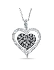 Silvermist Diamonds Sterling Silver Heart Pendant 1/2 CTW