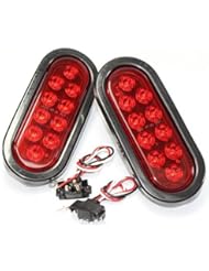 Automotive Parts and Accessories: 2 Autosmart Kl-35100rk Red Oval Sealed LED Turn Signal and Parking Light Kit with Light, Grommet and Plug for Truck,Trailer (Turn, Stop, and Tail Light) - AutoSmart