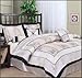 7 Pieces Multi-color Jacquard Tree Comforter Set Bed-in-a-bag King Size Bedding