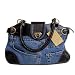 Denim Purse with Leather Crafted from Vintage Denim, 16" x 11"