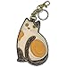 Chala Key Fob/Coin Purse - LaZzy Cat, White & Brown