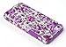 DandyCase 2in1 Hybrid High Impact Hard Lavender Garden Floral Pattern + Purple Silicone Case Cover for Apple iPhone 5C Screen Cleaner