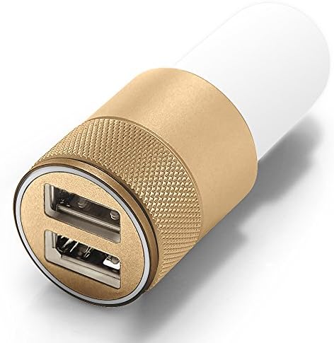 Longeval 2 Port USB Car Charger- The FASTEST CHARGE RATE car charge -Smart USB Enabled by Port Dedicated Chips - Optimizes Charge &amp; Prevents Overheating[gold]