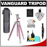 Vanguard Nivelo 204PK Aluminum Alloy Tripod with Case (Pink) with Cleaning & Accessory Kit