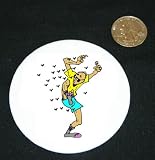 3" button / pin printed with swarm, man, bees, body, individuals, individual, humans, person, biting, human, persons, people, flies