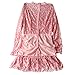 Oulifa Womens Empire Waist Long Sleeve Allover Floral Lace Bodycon Mini Dress Pink