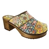 Sanita Daisy Wood Block Open Clogs in Yellow - Factory 2nd