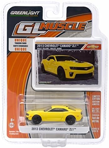 2013 CHEVROLET CAMARO ZL1 (Rally Yellow) GL Muscle Series 13 2015 Greenlight Collectibles Limited Edition 1:64 Scale Die-Cast Vehicle &amp; Collector Trading Card by GL Muscle