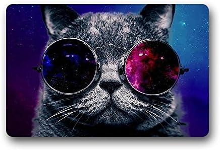 Heymats High Quality And New Fashion Galaxy Hipster Cat Doormat Machine-washable Floor/Bath Decor Mats Rug