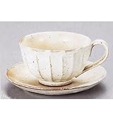 コーヒーカップソーサー　土物　粉引鉄彩　和陶器　美濃焼