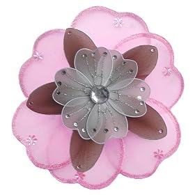10 Pink, Brown and White Triple Layered Daisy Flower nylon hanging ceiling wall baby... by Bugs-n-Blooms