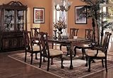7pc Atlantis Detailed Moldings Dining Table & Chairs Set
