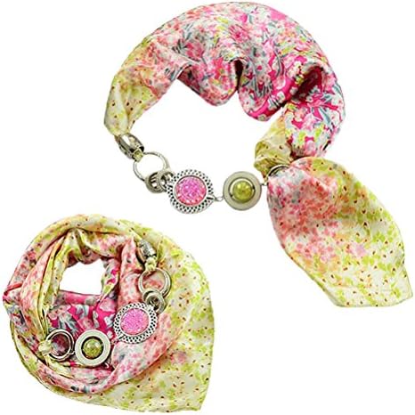 CHOOSE COLOR! Czech Silk Kerchief Necklace "Violetta" 263 (pink 263-04)