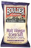 Boulder Canyon Natural Foods Kettle Chips, Malt Vinegar & Sea Salt, 5-Ounce Bag (Pack of 12)