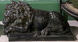 18" Lion Black Statue Indoor / Garden Decor