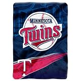 MLB Minnesota Twins 60-Inch-by-80-Inch Raschel Plush Blanket "Speed" Design