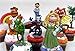 Sesame Street MUPPETS 10 Piece Birthday CUPCAKE Topper Set, Featuring Muppets Figures and Decorative Themed Accessories - Figures Average 2