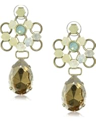 Lionette NY "Ducessa" Mesh Metal Swarovski Drop Cocktail Earrings