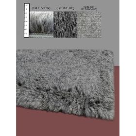 Flokati Faux Fur Rugs 6' x 9' (GREY)