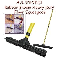 Rubber Broom - Heavy Duty Floor Squeegees, Sweeps & Scrubs with Telescoping handle
