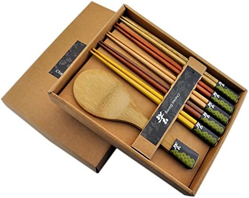 JaneDi Japanese Chopsticks Gift Set Rice Paddle Included