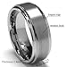 King Will BASIC 8mm White Tungsten Ring Wedding Band Step Edge Brushed Center Any Size 10