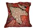 Coquelicot Indian Accent Vintage India Sari Patchwork Beaded Floor Pillow cover 24"