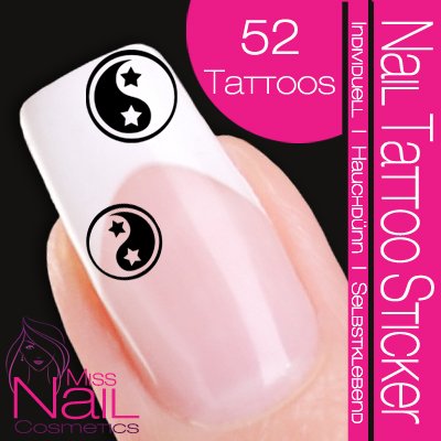 Nail Tattoo Sticker Yin Yang - schwarz Preisvergleich