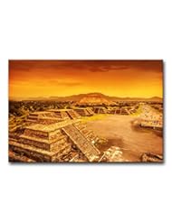 Art and Craft Supply: Modern Canvas Painting Wall Art The Picture For Home Decoration Pyramids Of The Sun And Moon On The Avenue Of The Dead,Ruins Of Aztec Civilization, Mexico Architecture Ruin Print On Canvas Giclee Artwork For Wall Decor - My Easy Art