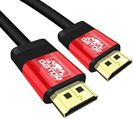 Gator Cable 10 feet HDMI 1.4 cable Red durable and rugged aluminum housing with high speed premium performance Ethernet 3D 1080P TV HD high definition digital audio and video cord 10.2Gbps