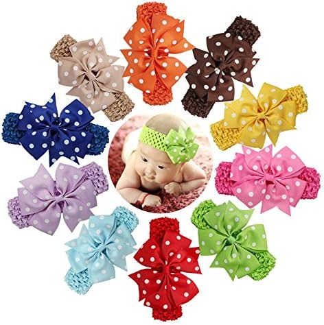 Liliany Baby Girl Cute Bow Turban Headband Head Wrap Knotted Hair Band (10 Pieces)