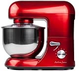 Andrew James 1500 Watt Electric Food Stand Mixer In Stunning Red With Splash Guard and 5.2 Litre Bowl + Spatula + 128 Page Food Mixer Cookbook