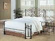 Queen Size Antique Gold Finish Metal Bed Headboard & Footboard