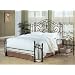 Queen Size Antique Gold Finish Metal Bed Headboard & Footboard