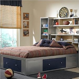 Universal Youth Storage Platform Bed with Bookcase Headboard Size: Full